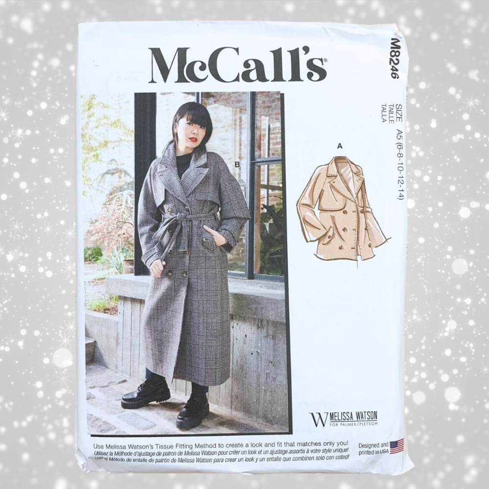 NEW McCalls M8246 TRENCH COAT Sewing Pattern UNOPENED